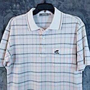 FELIX BUHLER  Polo Men's Medium Fits Small  Logo Equestrian Polo Pink White Read